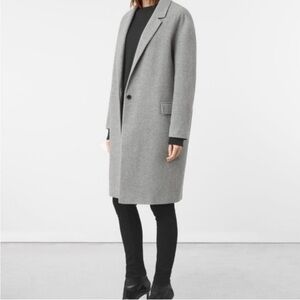 ALLSAINTS Scancia Lotto Gray Wool Coat
